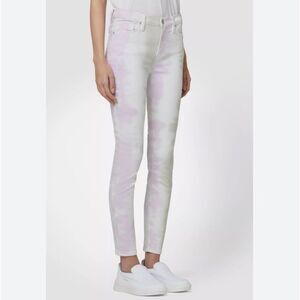 HUDSON NWOT TYE DYE PAPER FLOWER NICO SUPER SKINNY LADIES DENIM MID RISE SIZE 25